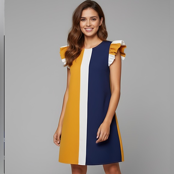 Dresses & Skirts - Ruffle Color Block Dress